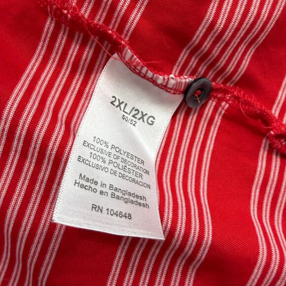 NHL Detroit Red Wings Polo Shirt Men's 2XL Red White Striped Hockey Preppy - Picture 5 of 8